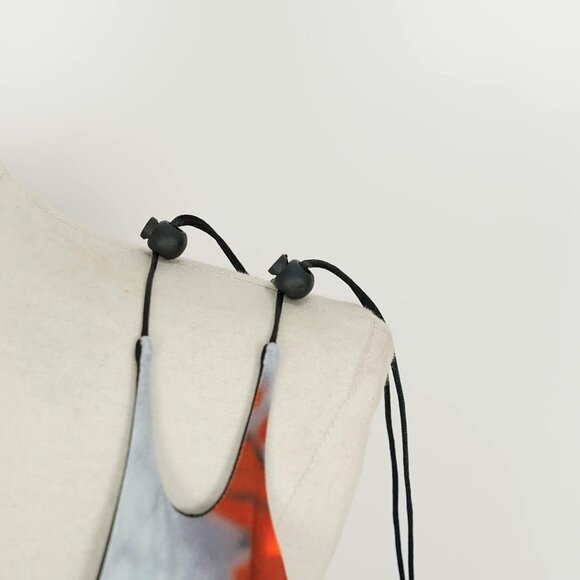 Y2K 3D Body Flame Print Women's Midi Dress Spaghetti Straps Sleeveless - Picture 7 of 8